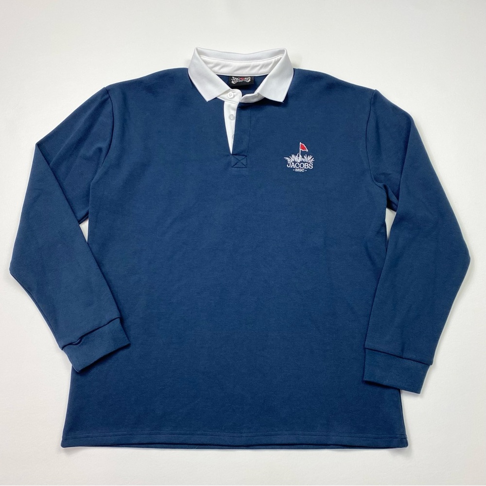 Men’s Karl Jacobs Mini-Golf Club Long Sleeve Collared Polo Shirt Size Large